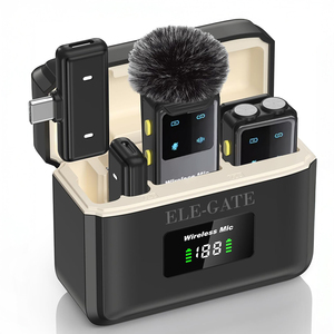 Wireless Lavalier <b>Microphone</b> Set with <b>Bluetooth</b> Technology Two Type-C & Lightning Receivers Fast Charging Base - Product Image 2