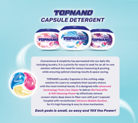 Deterjen Pakaian Top Capsules 20 Pod Cuci 240g Ramah Lingkungan Penghilang Noda Pelembut Pakaian Aroma Tahan Lama 15-30%