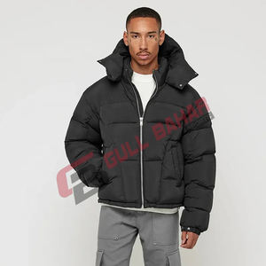 Veste bouffante à manches longues de haute qualité pour hommes, manteau d'hiver à col montant et imprimé du logo personnalisé, de style de la rue en gros - Product Image 3