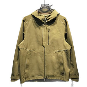 เสื้อแจ็คเก็ตกันลมมีฮู้ดขนาด XL, เสื้อคอเต่ามีซิปปิดผ้าตาข่ายบุผ้าแคนวาสแบบเรียบย้อมสีล้วนสำหรับฤดูหนาวฤดูใบไม้ร่วง - Product Image 6