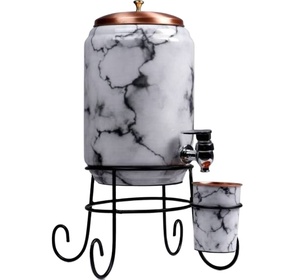 Dispensador de agua de cobre esmaltado, maceta impresa de esmalte con soporte, dispensador de agua para buena salud, rosa, floral, gran oferta - Product Image 6