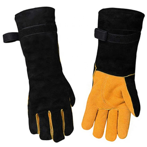 Gants en cuir de chèvre multicolores avec doublure en coton Résistant à la chaleur et au feu Anti-vibration Anti-coupure Travaux de soudage de construction - Product Image 1