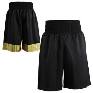 Shorts de boxe pour hommes taille personnalisée de qualité supérieure couleur unie tissu extensible vêtements de sport en polyester avec sublimation de logo - Product Image 3