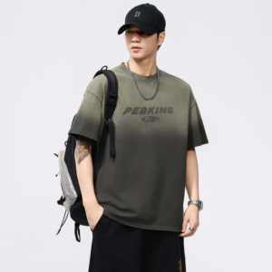 Wholesale Mens Oversized Gradient Wash <b>T</b>-<b>Shirt</b> 260GSM Luxury Cotton Loose Fit Summer Tee - Product Image 5