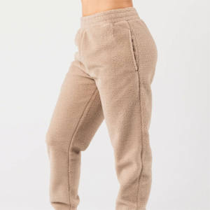 Fabrication sur mesure OEM de jogging d'hiver à demi-fermeture éclair Sherpa pantalon baggy ensemble pantalon en polaire Joggers pour hommes - Product Image 4