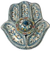 Set de trempage et de service Khmisa 7 pièces fait à la main bleu ciel assiettes et plats marocains peints à la main ensembles de cuisine