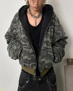 Custom Streetwear <b>Double</b> Zipper Hoodie Jacket Oversized Sweatshirts Blank Zip up 40% Cotton Heavyweight long sleeve jackets - Product Image 5