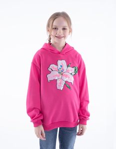 Vente en gros, sweat à capuche personnalisé, ample, lourd, de haute qualité, pull à capuche pour enfants à imprimé floral - Product Image 2