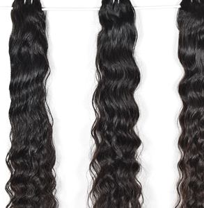 Paquete de Cabello Humano Indio Virgen Crudo con Cutícula Alineada, Ondulado Natural, de Donante Único o Doble, Extensiones Sin Procesar, Precio Mayorista - Product Image 6