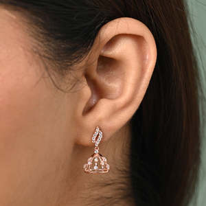 Compre Pendientes Jhumki y Jhumka de Plata 925 de Primera Calidad para Mujer, Pendientes Largos y de Araña Chapados en Oro para Bodas y Fiestas - Product Image 4