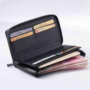 Cartera de cuero genuino para mujer, característica RFID de moda negra larga con cierre de cremallera, accesorio esencial para mujer - Product Image 2