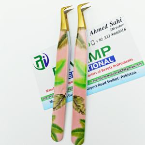 Marque privée Papier Enduit Durable En Acier Inoxydable 90 Degrés Boot Extension De Cils Pince À Épiler Conception Pour Les Ventilateurs De Méga Volume - Product Image 3