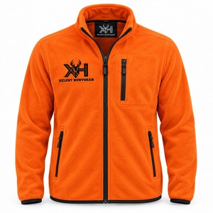 Veste de chasse en polaire orange vif 300GSM, fabrication sur mesure OEM, vente en gros - Product Image 1