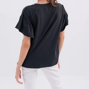Camisetas Oversize Cuadradas para Mujer 2025, Impresión Digital Personalizada, Teñido Liso, Patrón Sólido, Transpirables, Jersey de 140 Gramos - Product Image 5