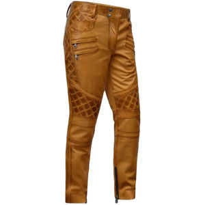 Pantalones de cuero ajustados a la moda para hombre, ropa informal, pantalones de cuero originales de la mejor calidad para hombre, pantalones de cuero para adultos - Product Image 6