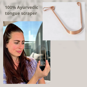 Raspador de higiene bucal Ayurvédica portátil Limpiador de lengua de cobre Cuidado natural suave respetuoso con el medio ambiente de larga duración - Product Image 2