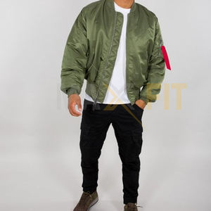 2025 nouveauté hommes décontracté Bomber veste personnalisé de haute qualité Style collège avec col montant toile tissu haut Design - Product Image 6