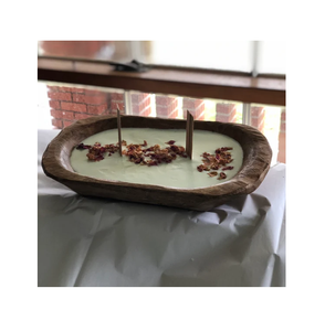 Wood Dough Bowl Heart Shape Wax candle holder Rustic <b>Handmade</b> Dough Bowl <b>Handmade</b> Paulownia Dough Bowl - Product Image 5