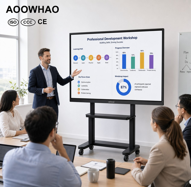 AI Powered 4K Touchscreen Interactive Whiteboard Smart Board Interactive Flat Panel Display for Smart Classroom and Office