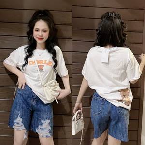 Women's Casual T-Shirt Round Neck Breathable Cotton Custom Packaging Competitive Price Vietnam Manufacturer Washable - Product Image 2