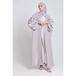 ลาเวนเดอร์ฟรอสต์มูนไลท์ออแกนซ่าอาบายาแบบเปิด-หรูหราแบบดั้งเดิมเครื่องประดับเสื้อผ้ามุสลิม - Product Image 6
