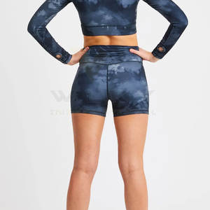 Pantalones cortos de gimnasia de cintura alta para mujer Pantalones cortos de Yoga de algodón transpirable con función de secado rápido Pantalones cortos de fitness de Talla grande-Suministro al por mayor - Product Image 4