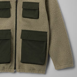 Sweat-shirt pour garçons avec poches et fermeture éclair, col montant, design décontracté avec logo personnalisé, couleur contrastée, manches longues - Product Image 4