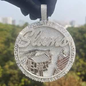 Colgante de Moissanita Personalizado al por Mayor, Joyería Hip Hop para Hombre, Colgante con Letras Personalizadas, Colgante de Moissanita para Collar - Product Image 5