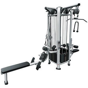 Nouvel équipement de fitness français Silver 4 Stack Multi Jungle Gym 8 stations pour entraînement de résistance et de force du corps entier à domicile - Product Image 1