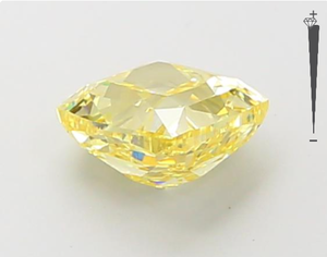 Diamant de laboratoire non monté, taille coussin carrée, 1,06 ct, jaune fantaisie, VVS2, certifié IGI, pour la fabrication de boucles d'oreilles en diamant - Product Image 3