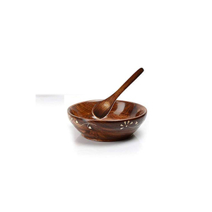Bol de service décoratif vintage personnalisé en bois de Sheesham, éco-responsable et fait main, cadeau polyvalent pour la table et la cuisine - Product Image 1