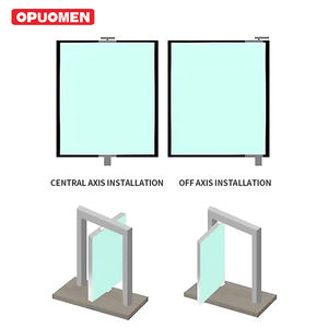 <span class=keywords><strong>Porte</strong></span> pivotante <span class=keywords><strong>d</strong></span>'<span class=keywords><strong>entrée</strong></span> en aluminium et verre de style nouveau OPUOMEN, <span class=keywords><strong>porte</strong></span> pivotante à ressort, <span class=keywords><strong>porte</strong></span> pivotante en aluminium commerciale - Product Image 2