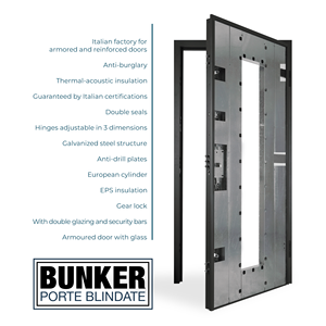 Puerta de seguridad con vidrio blindado y panel exterior de fibra de vidrio - Product Image 3