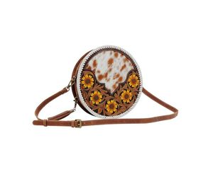 Fouet cousu tournesol Style occidental peau de vache cantine sac bohème en cuir véritable porte-monnaie gland femmes outillé à la main - Product Image 4