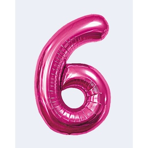 Palloncini Numero Party Love Fucsia N6 100cm Confezione da 12 Pezzi - Product Image 1