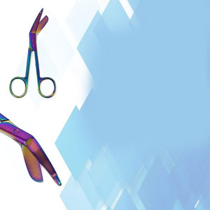 Arc-en-ciel multicolore Lot de 2 ciseaux à bandage 5.5 "et ciseaux à suture 4.5" manuel en acier inoxydable standard de sécurité MOL - Product Image 4