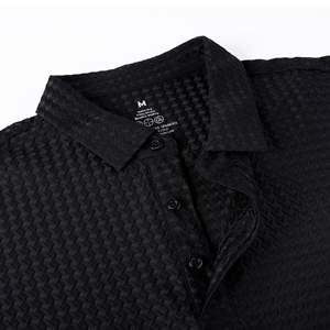 Suéter de gimnasio Polo de punto Jacquard tejido a mano para hombre, Polo Vintage de manga corta, Top de cuello cubano, polos de talla grande para hombre - Product Image 2