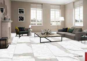 กระเบื้องปูพื้นและผนังเคลือบเงาสูงดีไซน์ทันสมัยขนาด600x1200มม. ทนกรดต้านเชื้อแบคทีเรียวิลล่าใช้พื้นผิวโลหะ - Product Image 6