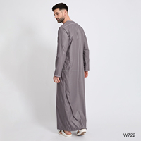 Thobe Omanais Premium pour Hommes, Modeste, Traditionnel, Brodé, Décontracté, Respirant, Léger, Longueur Cheville, Style Saoudien Arabe