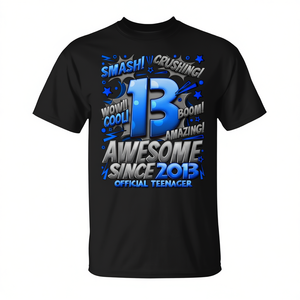 T-shirt ufficiale Nager per ragazzi di 13 anni, t-shirt promozionale per il 13° compleanno - Product Image 2
