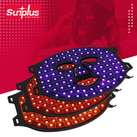 Masque de luminothérapie facial rechargeable en silicone avec 92 LED lumière rouge/infrarouge pour usage domestique, qualité médicale