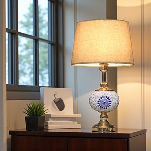 Lámpara DE MESA DE DOBLE Luz de mosaico turco de estilo bohemio para iluminación ambiental - Product Image 2