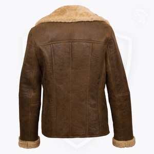 CUSTOMIZE Women's Black Color Shearling Sheepskin <b>Leather</b> <b>Winter</b> <b>Jacket</b> Breathable Custom Logo Sizes with Fur Collar Lining - Product Image 2