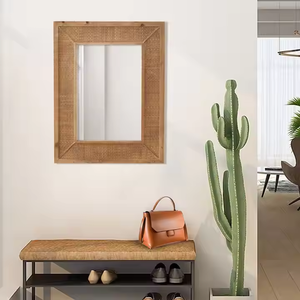 กระจกผนังไม้อะคาเซียทำด้วยมือสไตล์อุตสาหกรรม Azora กระจกติดผนังตกแต่งบ้านปรับแต่งได้ - Product Image 3