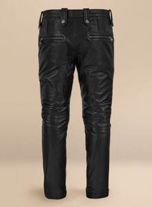 กางเกงหนังผ้าแคนวาสทรงตรงแบบลำลองคุณภาพสูง 100% ติดกระดุมผ่าหน้า ความยาวปกติ เหมาะสำหรับฤดูหนาว พร้อมผ้าที่แห้งเร็วและน้ำหนักเบา - Product Image 3