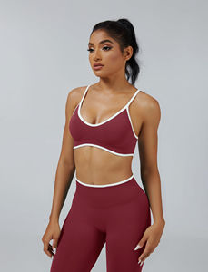 Conjuntos de Yoga para Mujer, Tallas Grandes, Color Sólido, Personalizados, Casuales, de Dos Piezas, Ropa Deportiva, Rojo, Spandex/Poliéster, Transpirable, Cómodo, de Alta Calidad - Product Image 4