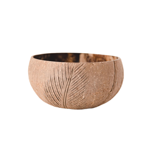 Cuencos de cáscara de coco grabados de alta calidad cuencos de coco artesanales para batidos ensalada de frutas para decoración de plantas - Product Image 1