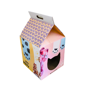Rascador personalizado de cartón reciclable respetuoso con el medio ambiente de alta calidad al por mayor, casa, refugio de entretenimiento para mascotas, paquete en caja - Product Image 4