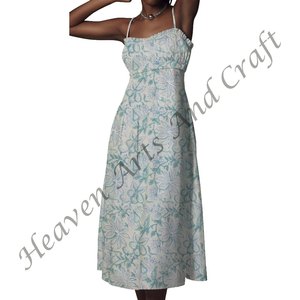 ชุดเดรสผ้าฝ้ายสไตล์โบฮีเมียนสำหรับผู้หญิงชุดเดรสสายเดี่ยวพิมพ์ลายดอกไม้ชุดใส่สบายและมีสไตล์ใหม่ - Product Image 4