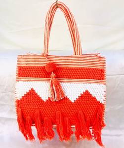 Handmade Designer Dari Cotton Ladies Tote Pouches Square Thread Pattern Handloom Fashion-Style <b>Evening</b> <b>Bags</b> - Product Image 1